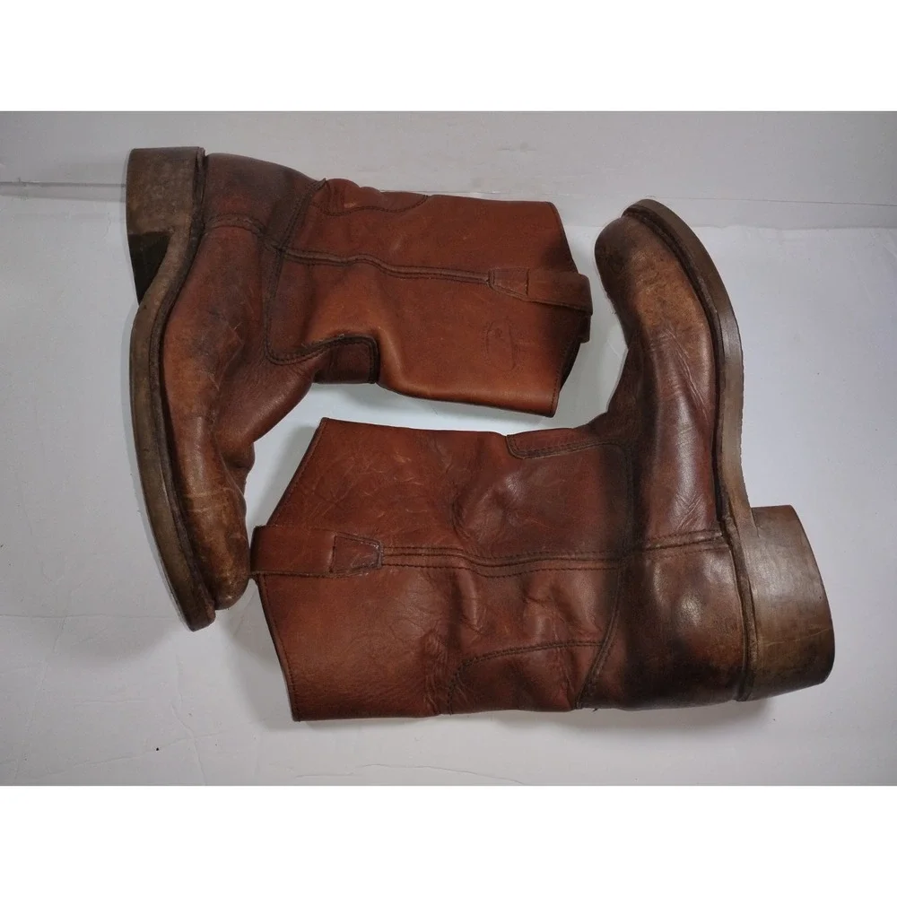 Lake Of The Woods Leather Boots Men's 10 D Brown Pull On Oil Resistant